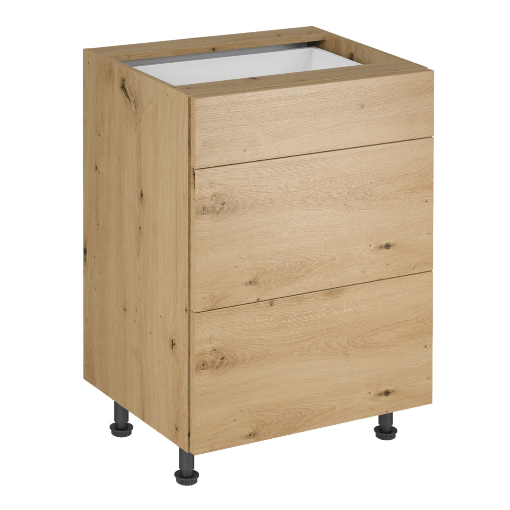 Alsó szekrény, artisan tölgy, LANGEN D60S3 P (RP)