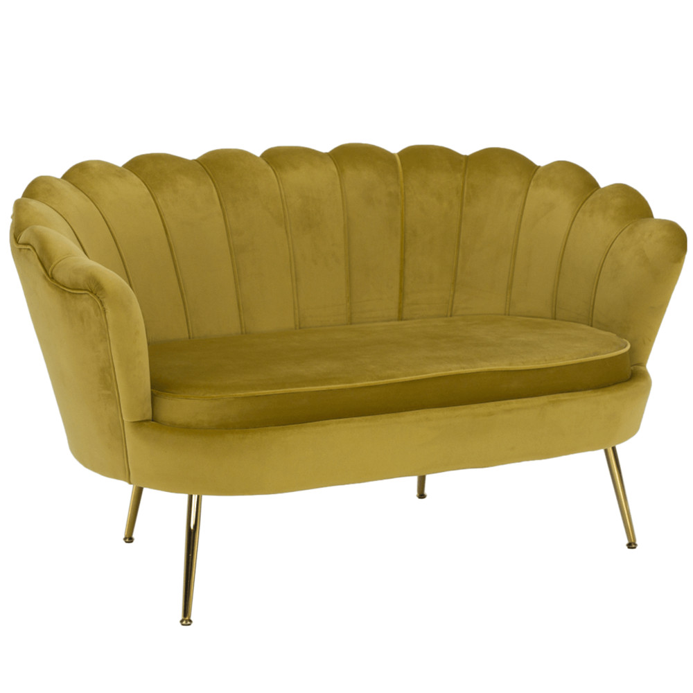 Pad Art-deco stílusban, mustár színűVelvet anyag/gold chróm-arany, NOBLIN (RP)