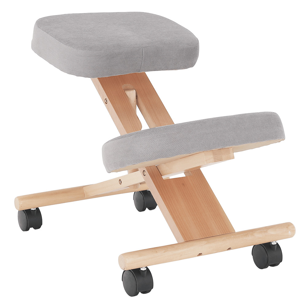 Ergonomikus térdelőszék, szürkésbarna Taupe/bükkfa, FLONET (RP)