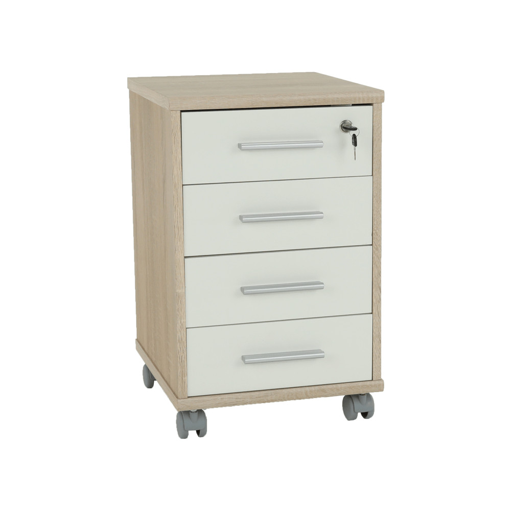 Irodai konténer, sonoma tölgy/fehér, JOHAN 2 NEW 12 (RP)