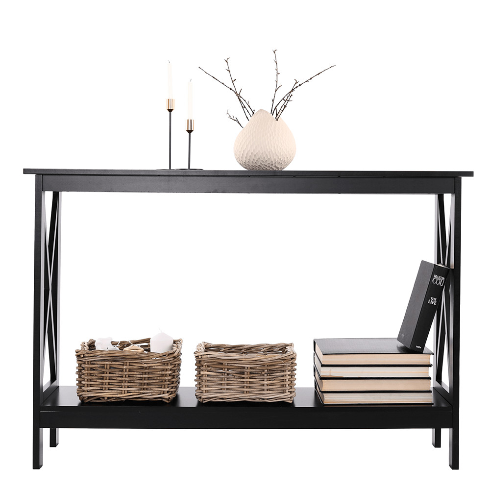 Konzolasztal, fekete, APOLOS (RP)