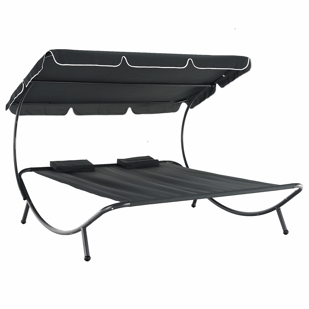 Kerti ágy, szürke, két személy számára, MULTINA (RP)