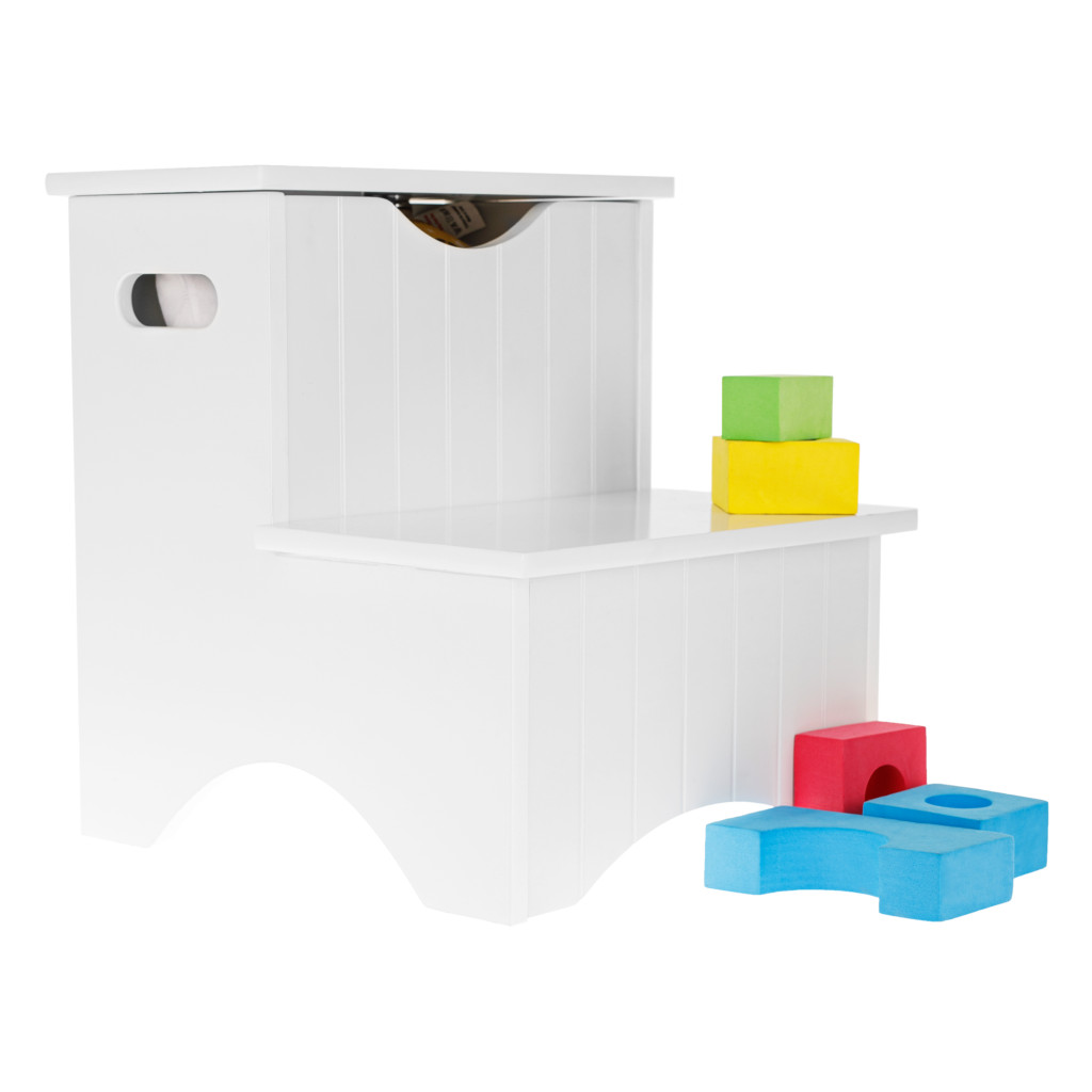 Gyereklépcsők tárolóval, fehér, HURLEY (RP)