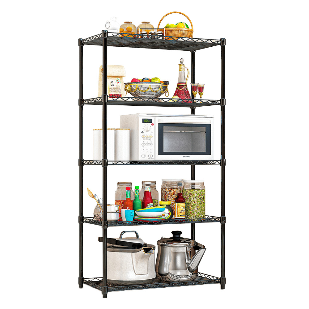 Polcállvány, 5 polcos, fekete, SUER TYP 2 (RP)