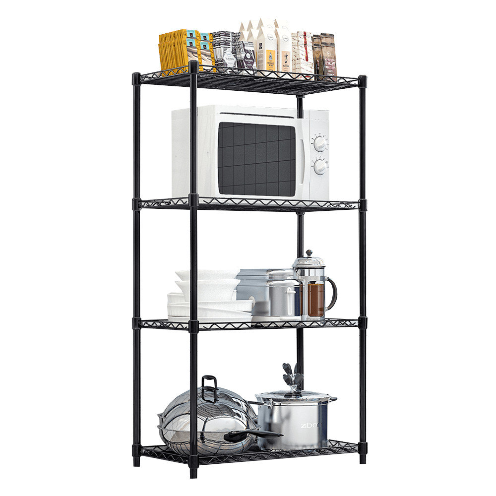 Polcállvány, 4 polcos, fekete, SUER TYP 1 (RP)