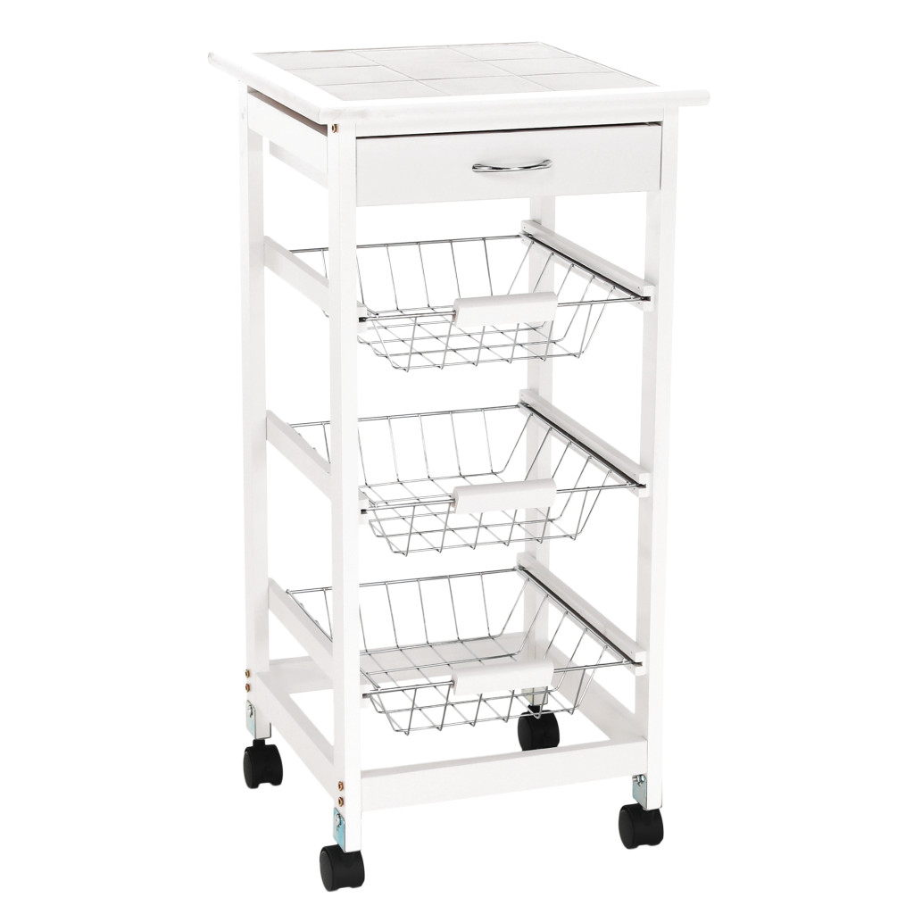 Tálalókocsi, fehér, KORUS (RP)