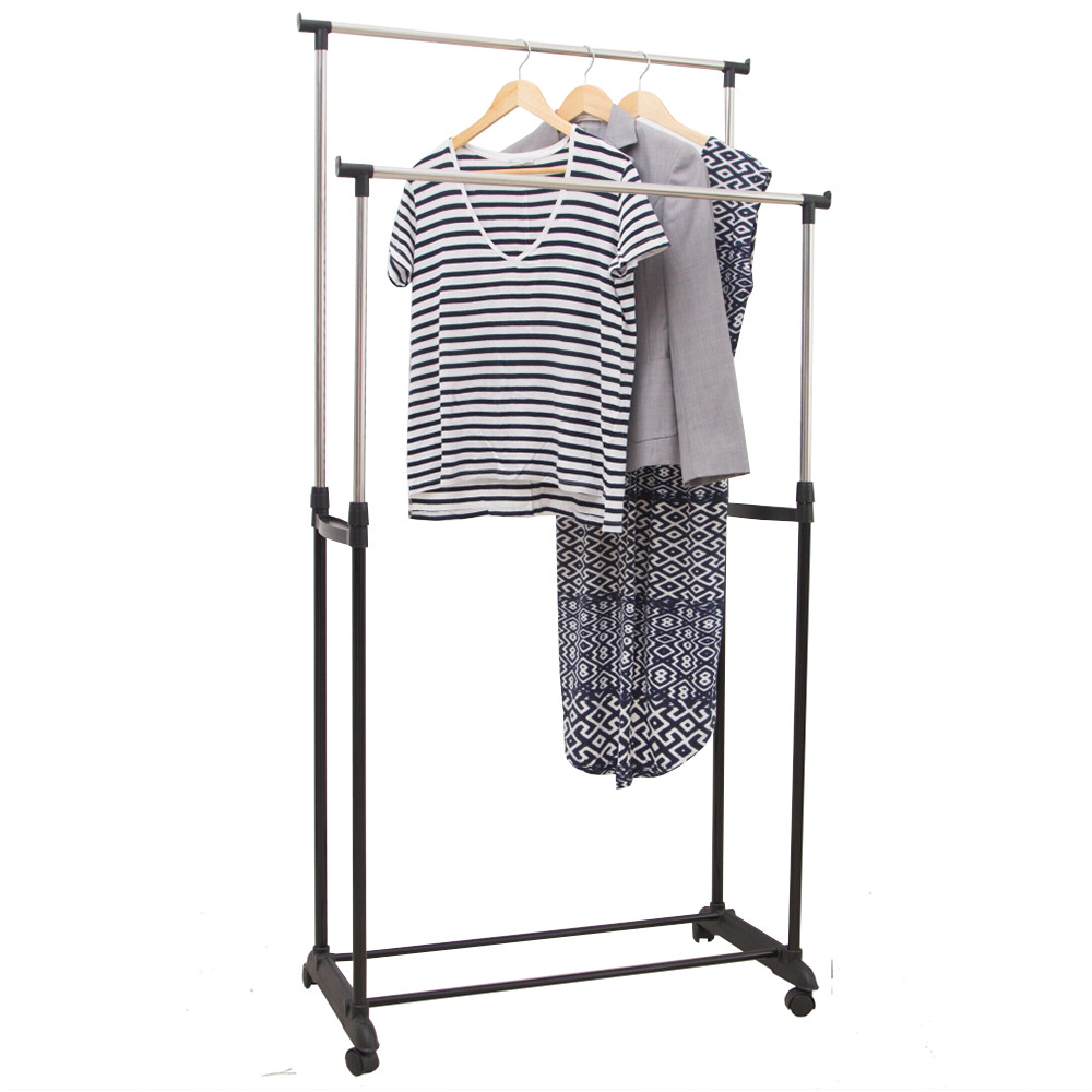 Kétsoros mozgatható akasztó polccal, fekete/ezüst, SVAN (RP)