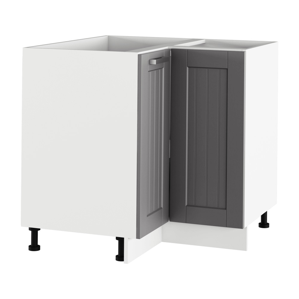 Alsó sarokszekrény, sötétszürke/fehér, JULIA TYP 62 (RP)