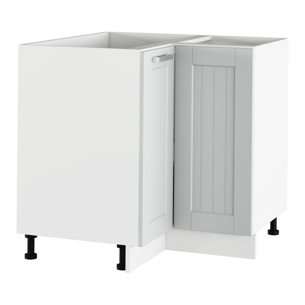 Alsó sarokszekrény, világosszürke/fehér, univerzális, JULIA TYP 62 (RP)