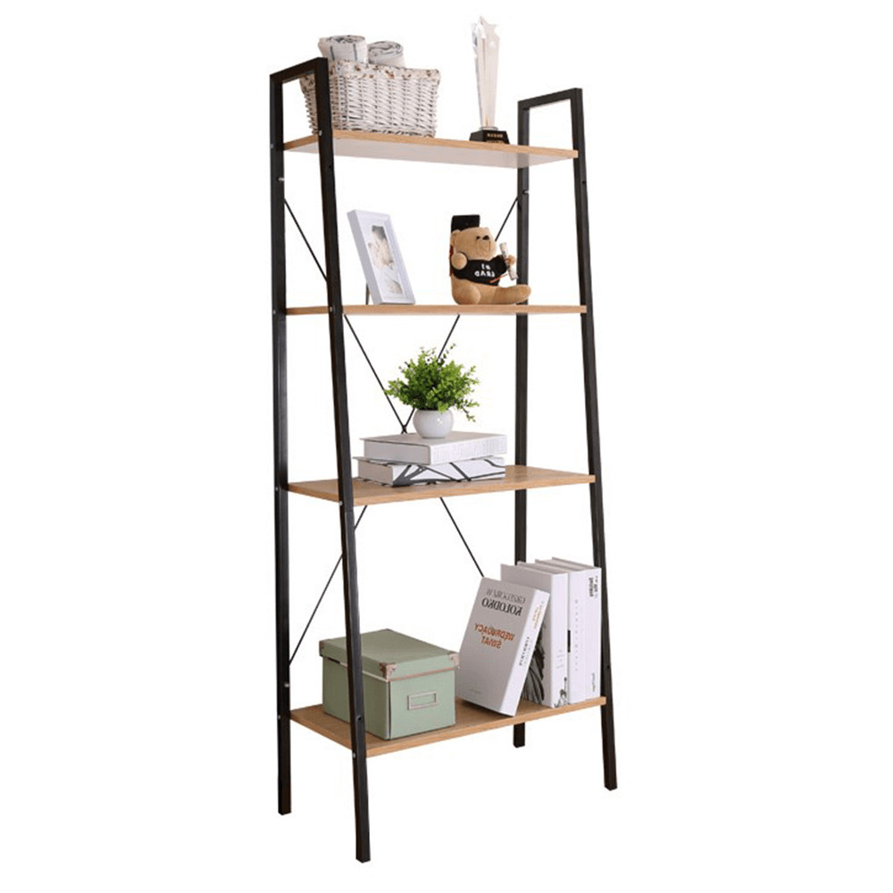 Polcállvány, 4 polcos, tölgy/fekete, THEA (RP)