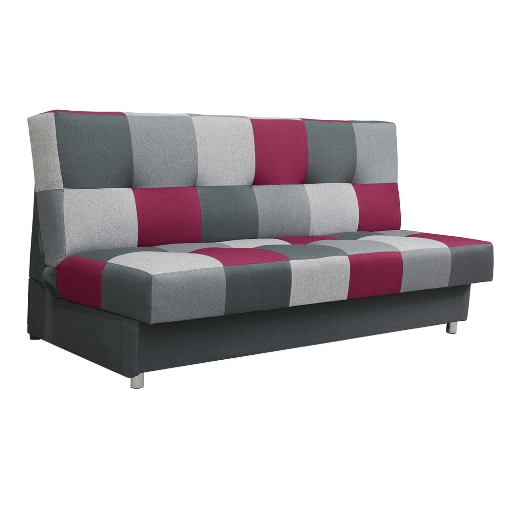 Kanapé, bordó színű anyag/szürke, ALABAMA (RP)