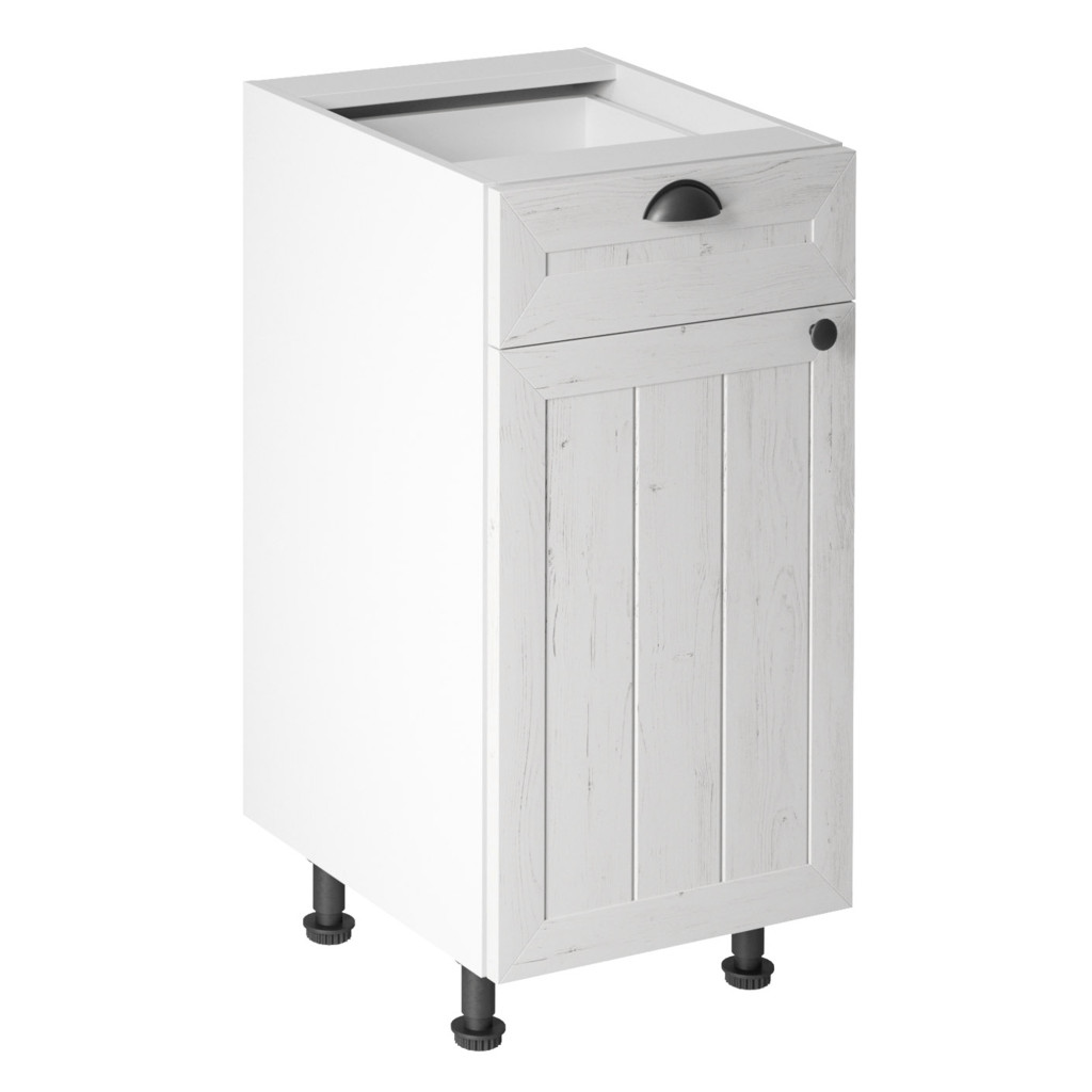 Alsószekrény fiókkal D40S1, fehér/sosna andersen, bal, PROVANCE (RP)