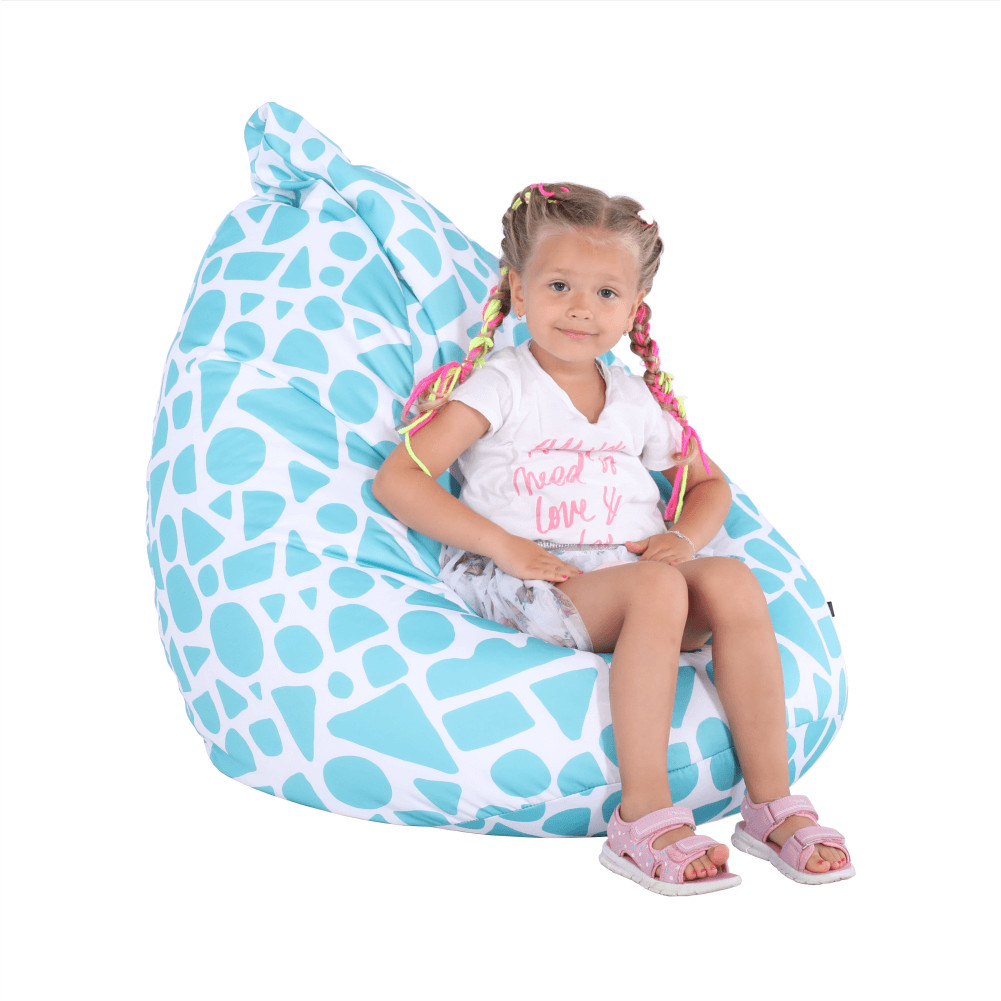 Babzsák, türkisz-fehér/minta, TELDIN (RP)