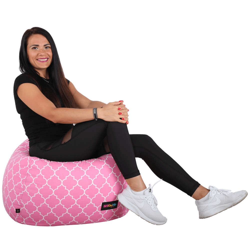 Babzsák, rózsaszínes-fehér minta, GOMBY (RP)