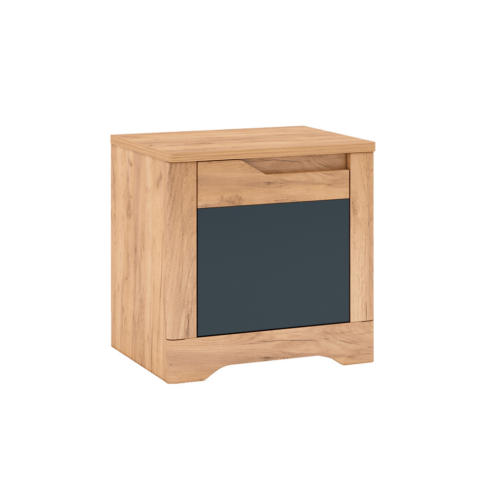 Éjjeli szekrény, tölgy craft arany/grafit szürke, balos, FIDEL X1 (RP)