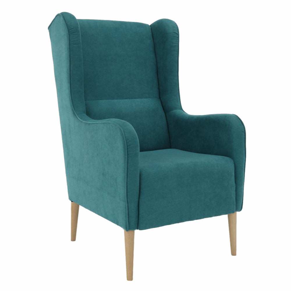 Kényelmes fotel, türkíz/bükk, BREDLY (RP)