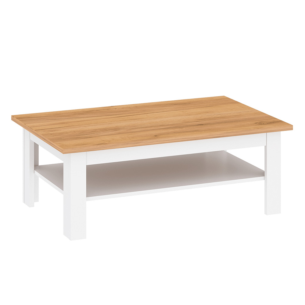 Kisasztal, fehér alba/tölgy craft arany, LANZETTE T (RP)