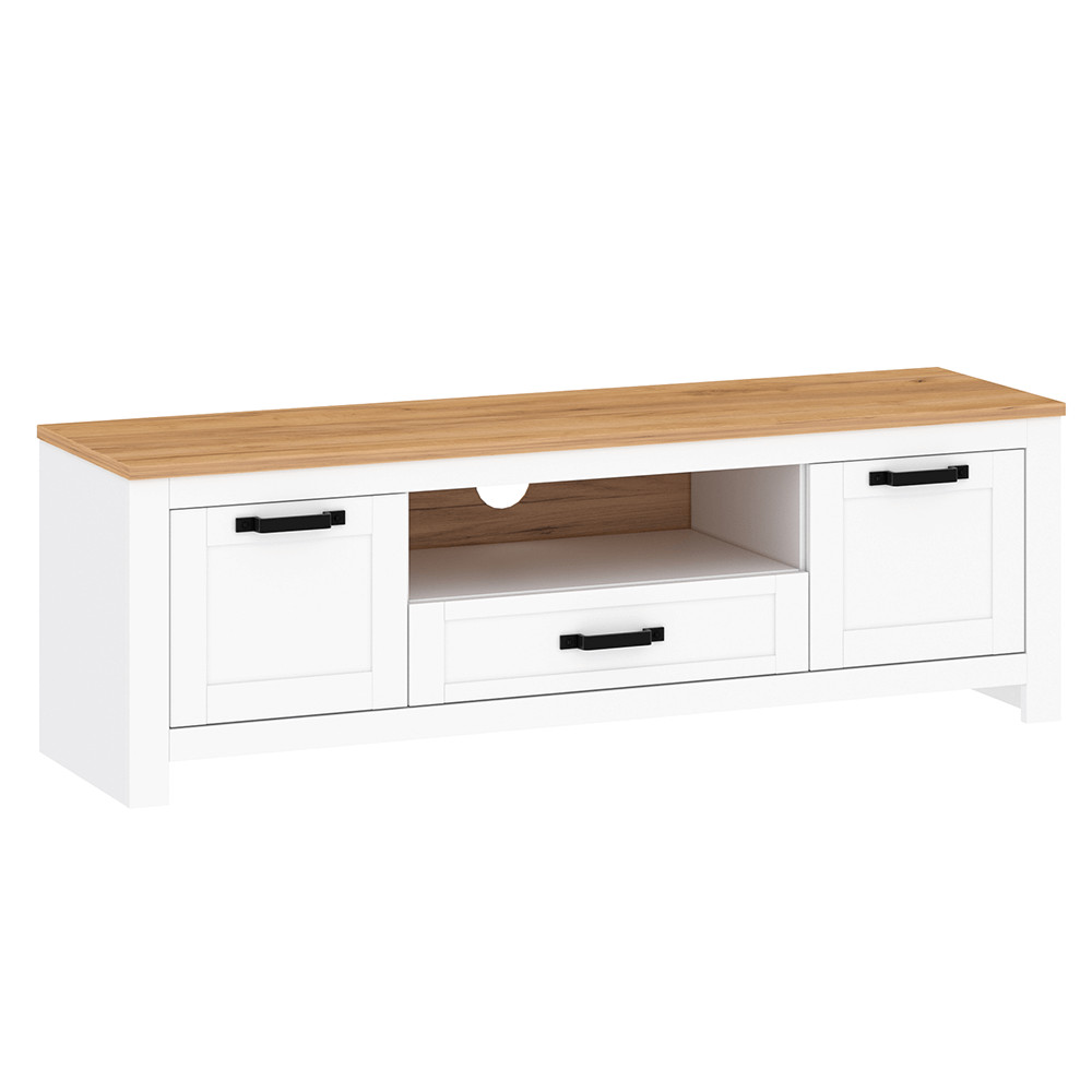 RTV asztal, fehér alba/tölgy craft arany, LANZETTE B (RP)