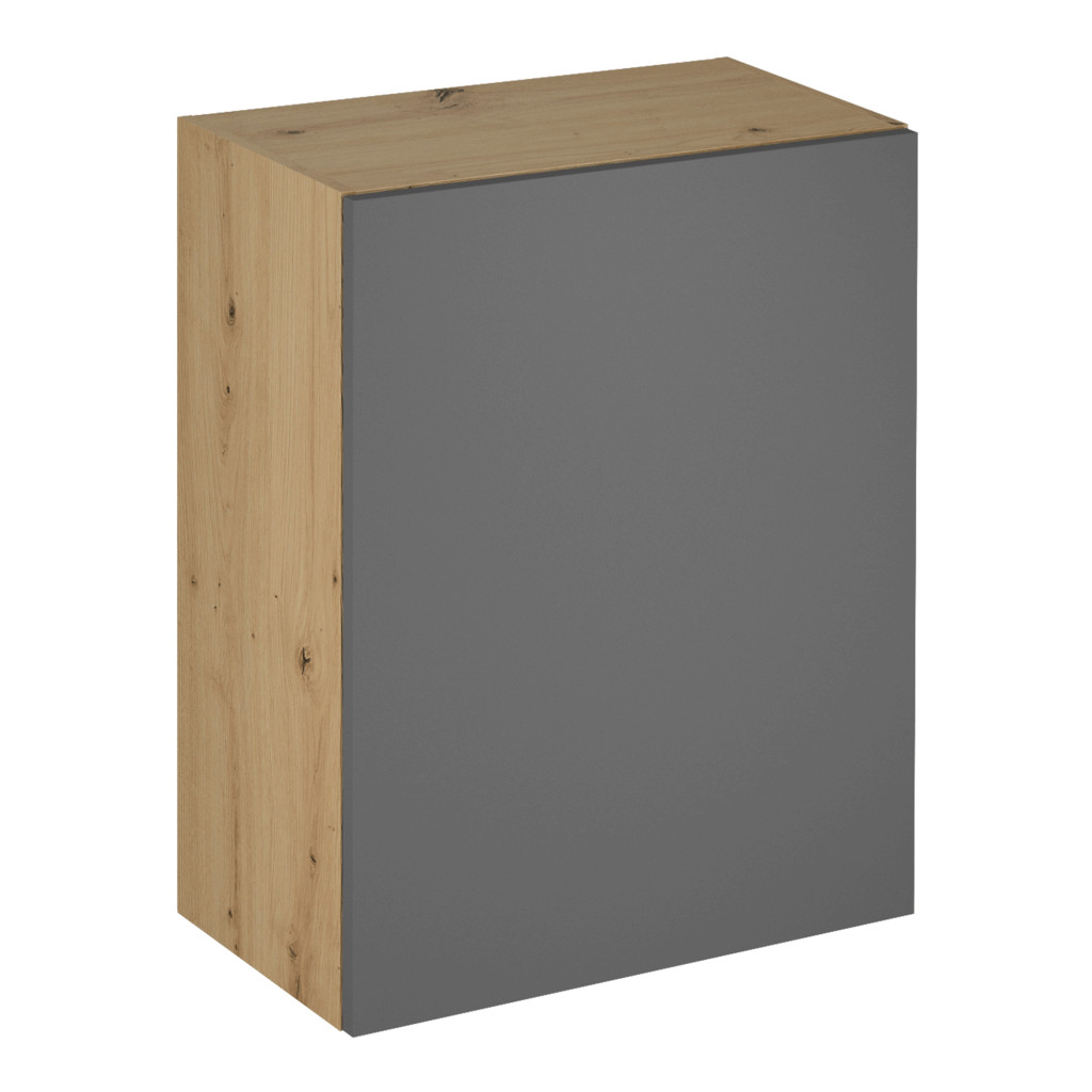 Felső szekrény, artisan tölgy/szürke matt, univerzális, LANGEN G60 (RP)