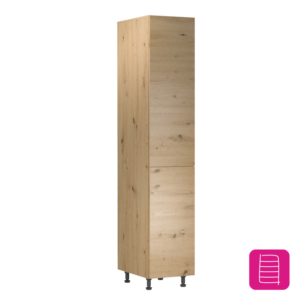 Élelmiszer szekrény polcokkal, artisan tölgy, univerzális, LANGEN D40SP (RP)