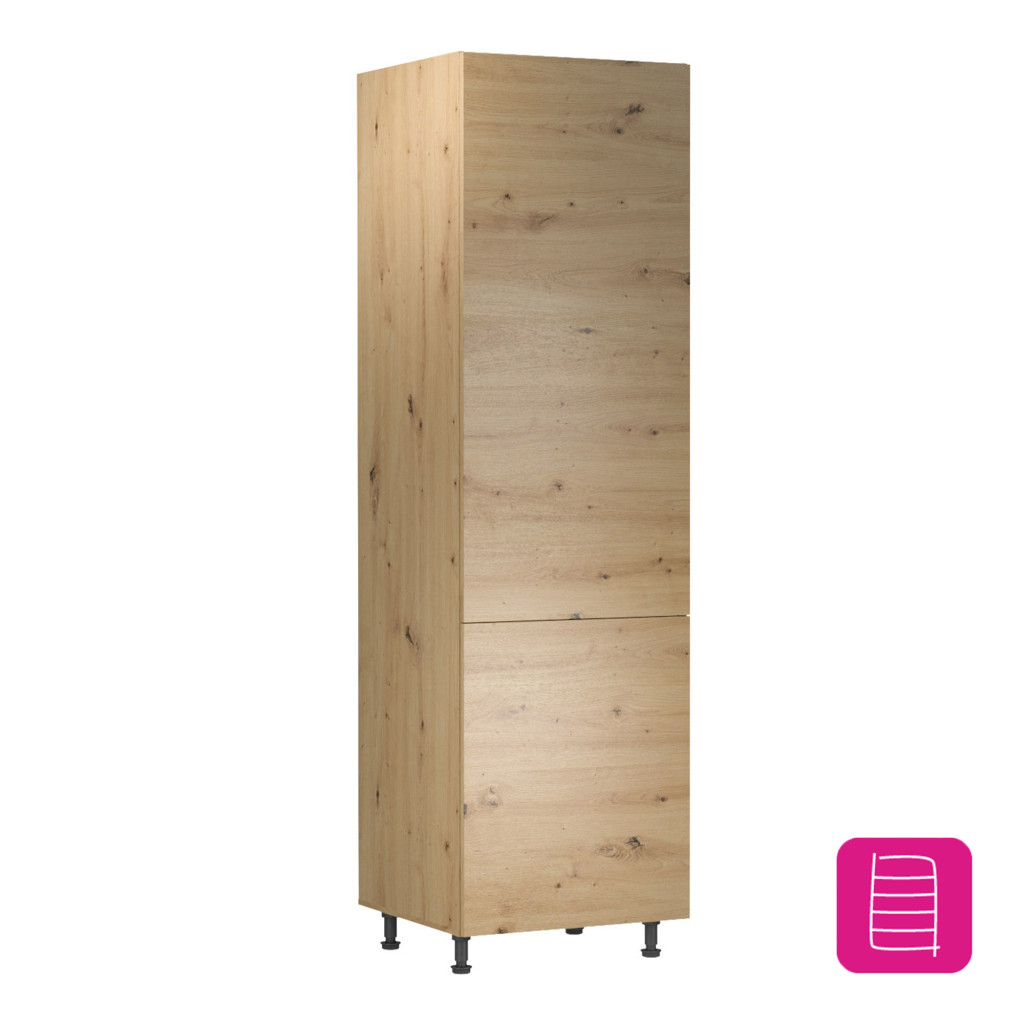 Élelmiszer szekrény polcokkal, artisan tölgy, univerzális, LANGEN D60R (RP)