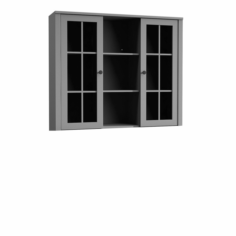 Komód ráépítés W2D, vitrin, szürke, PROVANCE (RP)