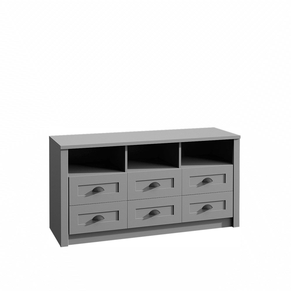 Komód, szürke, PROVANCE K6S (RP)