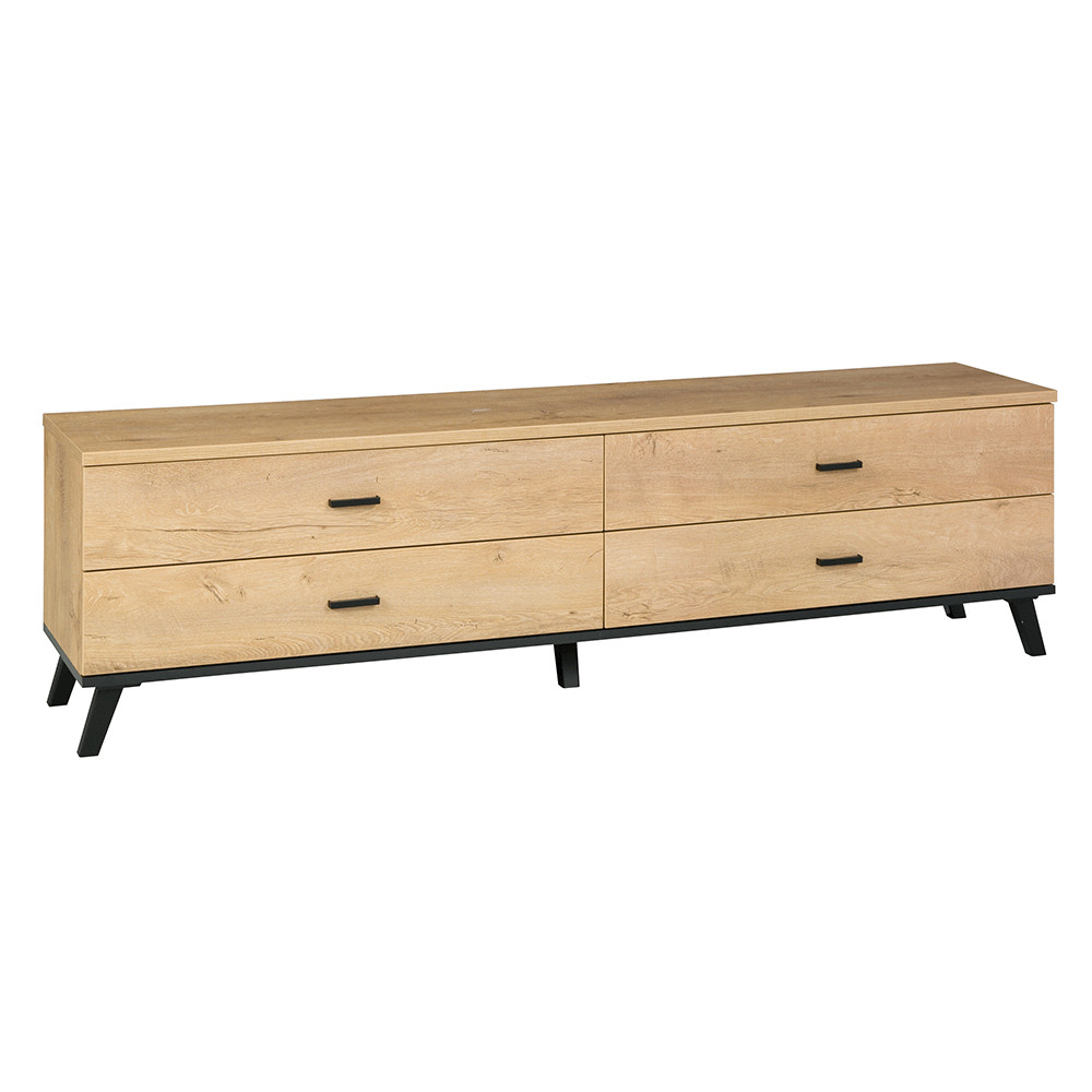 RTV asztal, tölgyfa lefkas/fekete, SIRAN TYP 6 (RP)