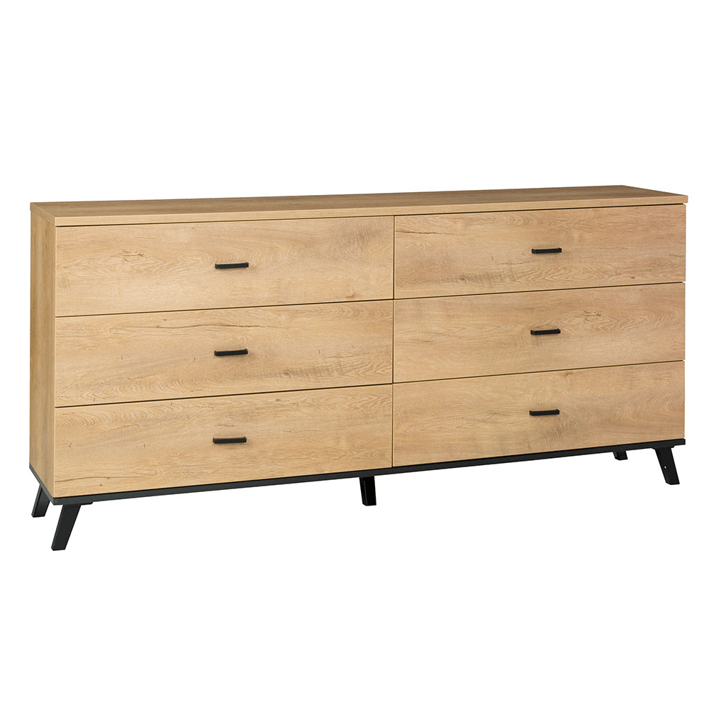 Komód, tölgyfa lefkas/fekete, SIRAN TYP 5 (RP)