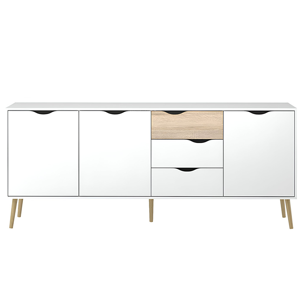 Komód, tölgy sonoma/fehér, OSLO 75454 (RP)