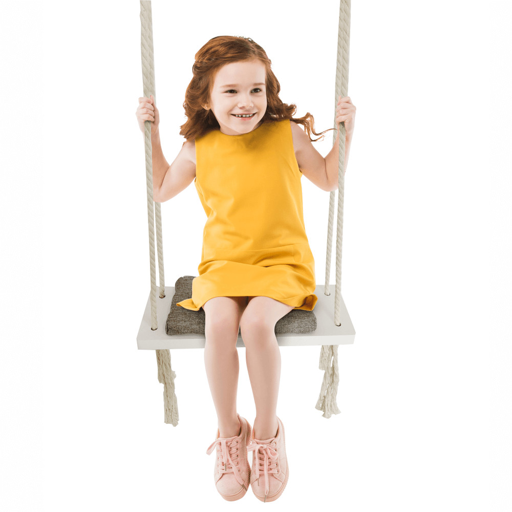 Gyerek hinta, fehér/szürke, SVING (RP)