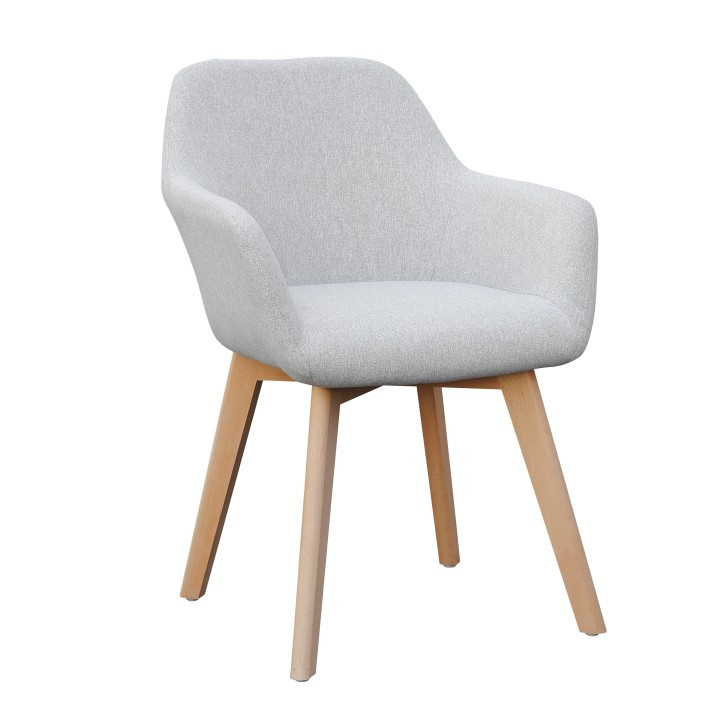 Dizájnos fotel, világosszürke/bükk, CLORIN NEW (RP)