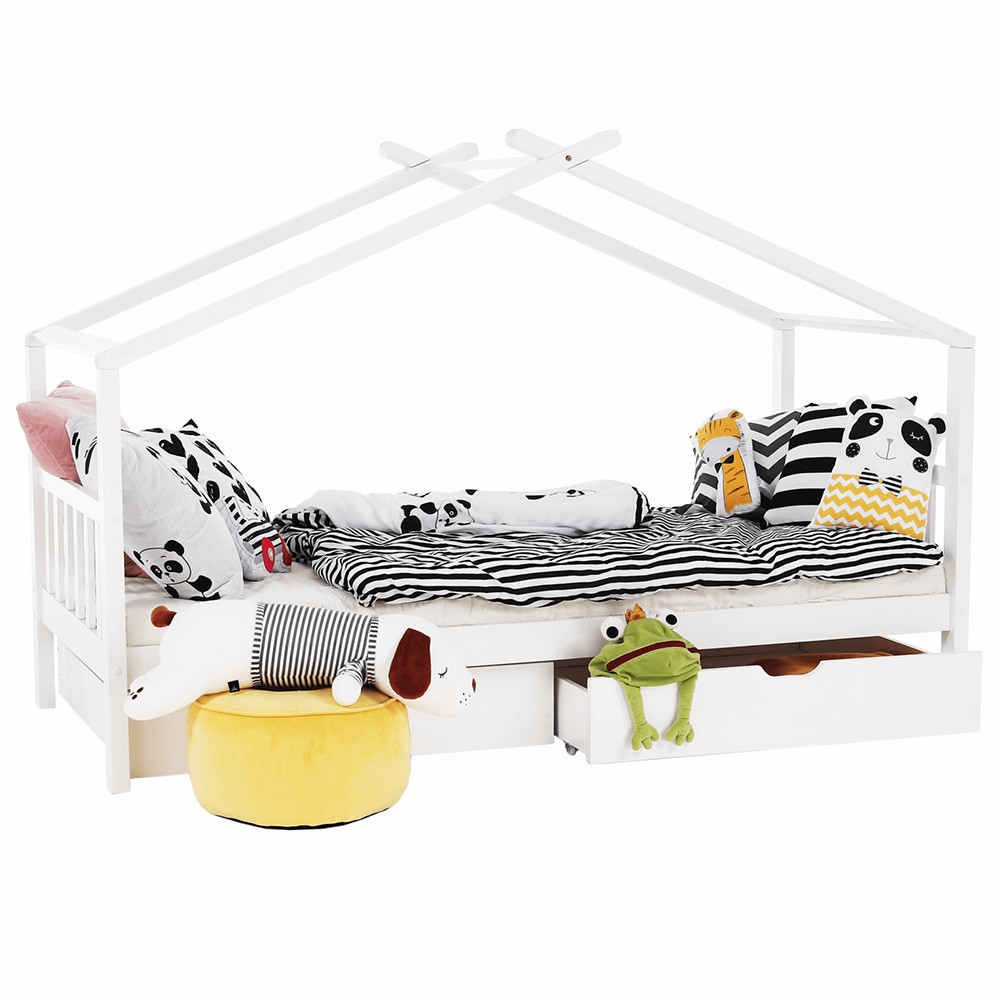 Ágy 2 konténerrál, fehér, ELISIA (RP)