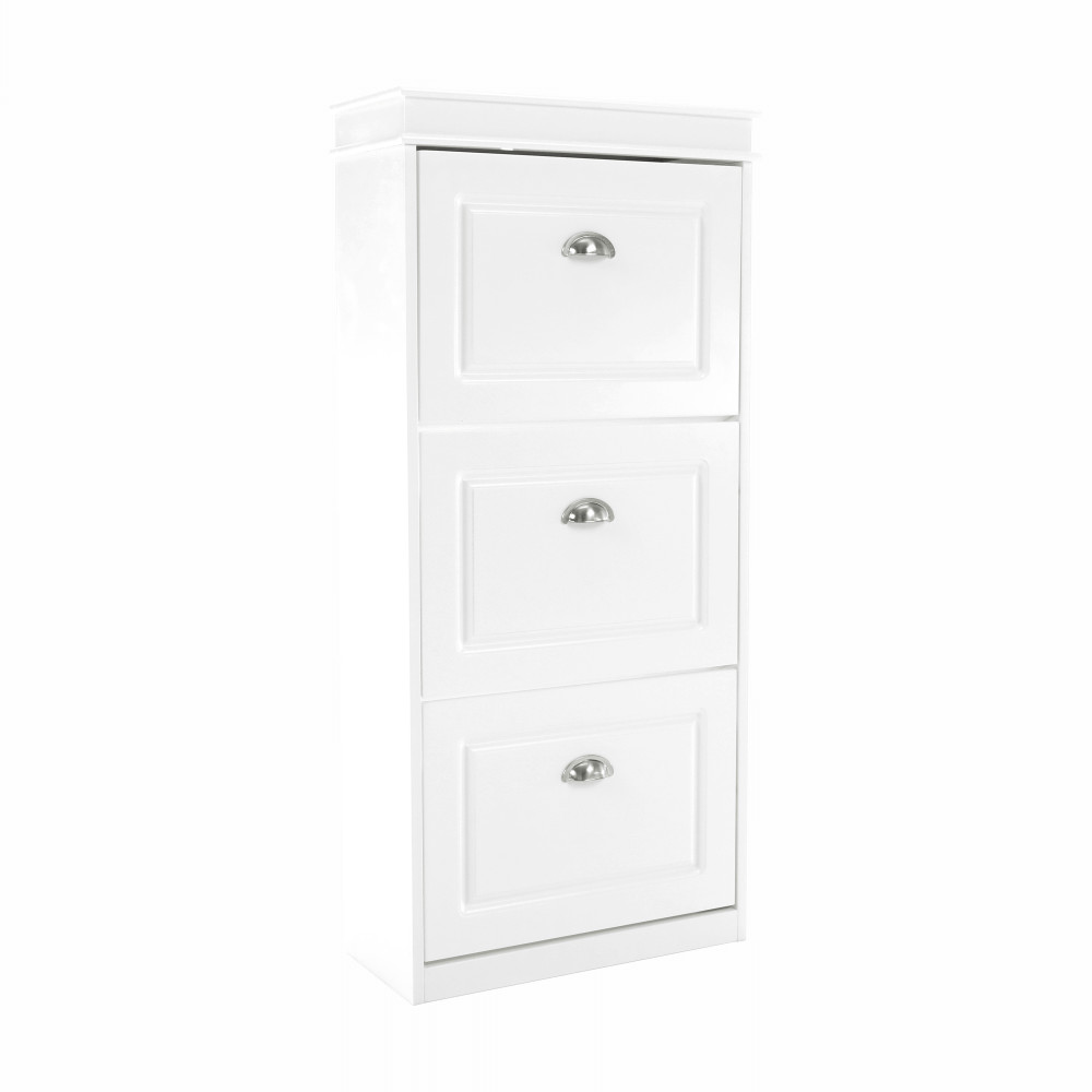 Cipőpolc, 3-soros, fehér, SEBER TYP 2 (RP)