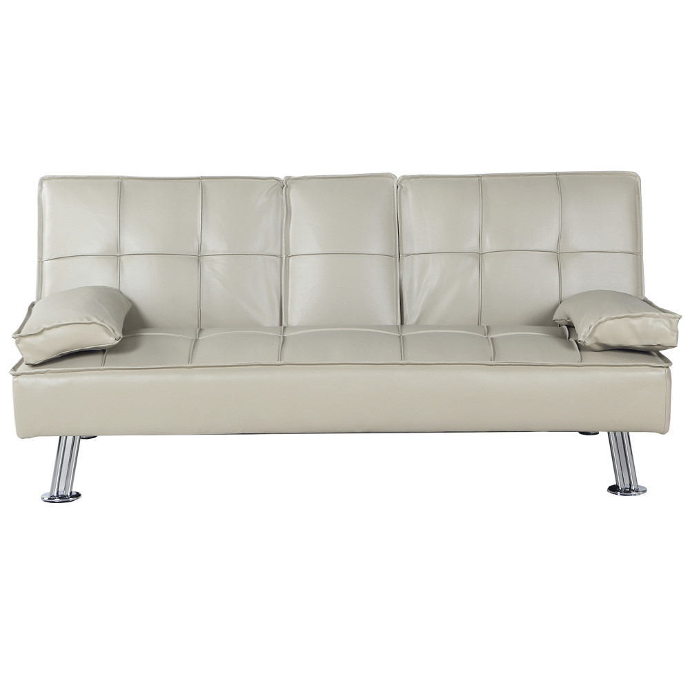 Kinyitható kanapé, bézs textilbőr, GOLDIA NEW (RP)