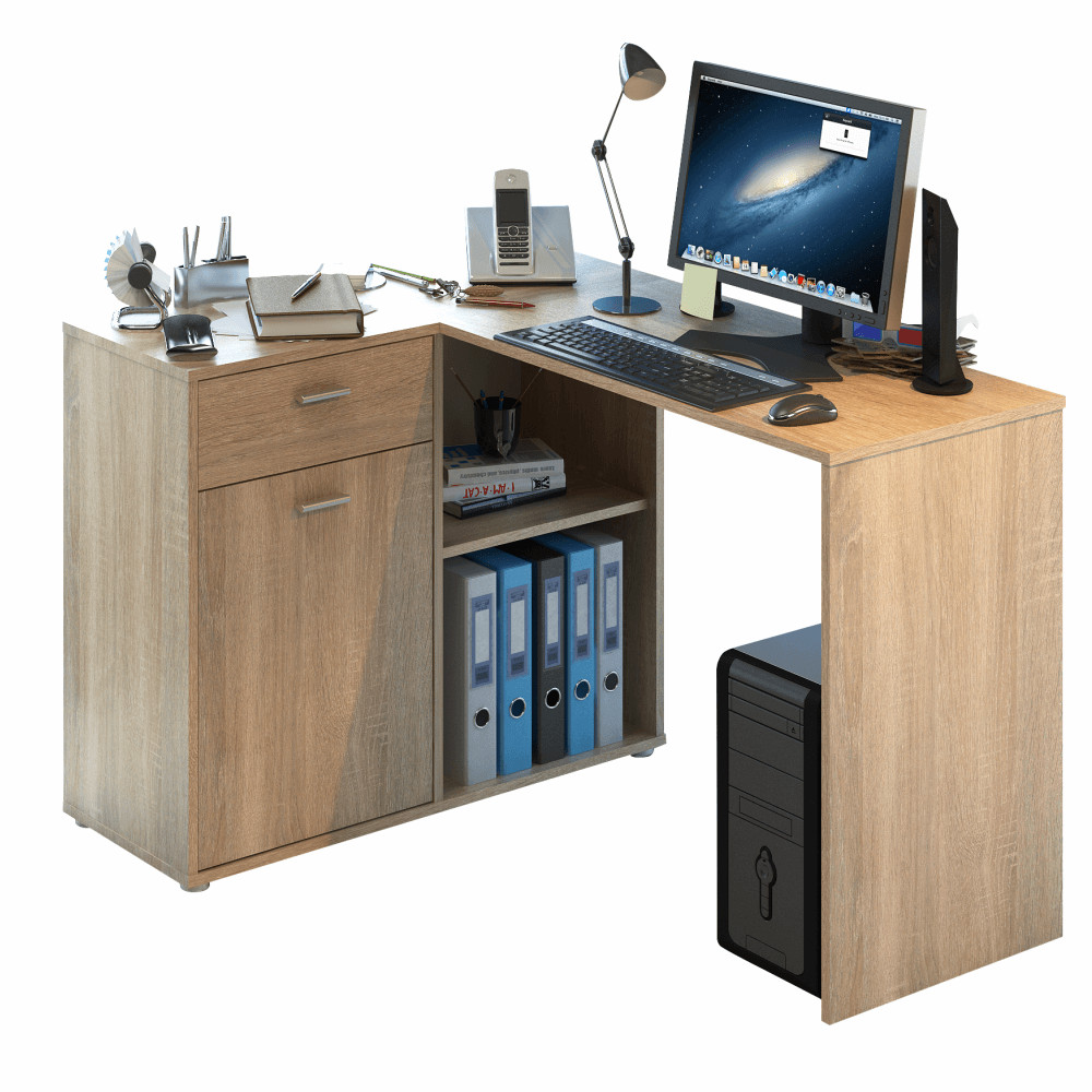 Sarok PC asztal, tölgy sonoma, KALIMERO (RP)