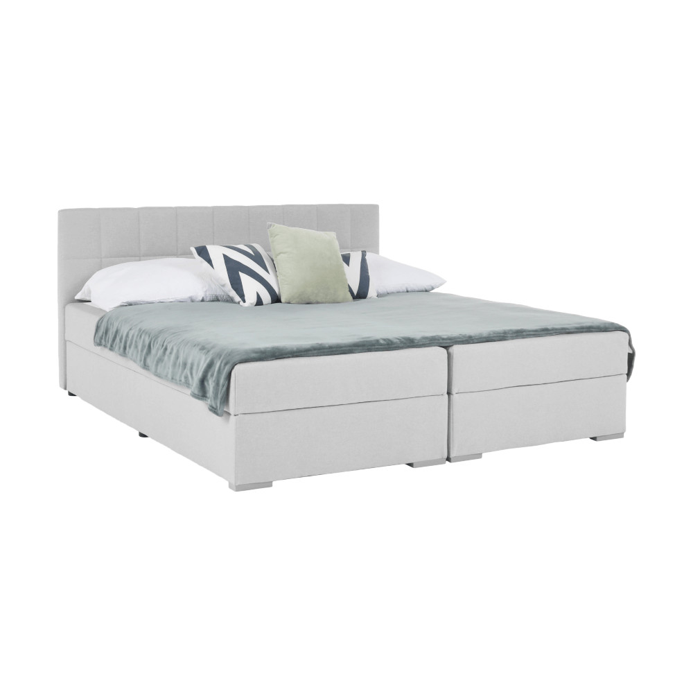 Boxspring típusú ágy 160x200, világosszürke, FERATA KOMFORT (RP)