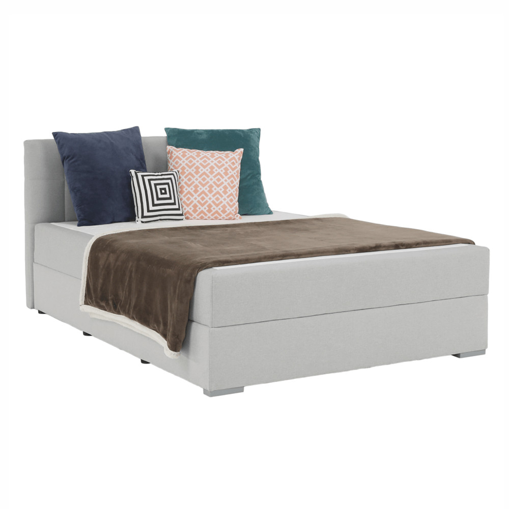 Boxspring típusú ágy 120x200, világosszürke, FERATA KOMFORT (RP)