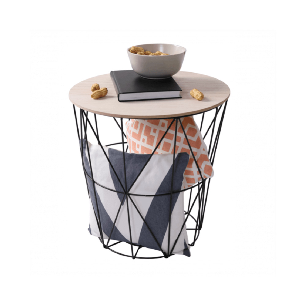 Kisasztal, természetes/fekete, NANCER TYP 3 (RP)