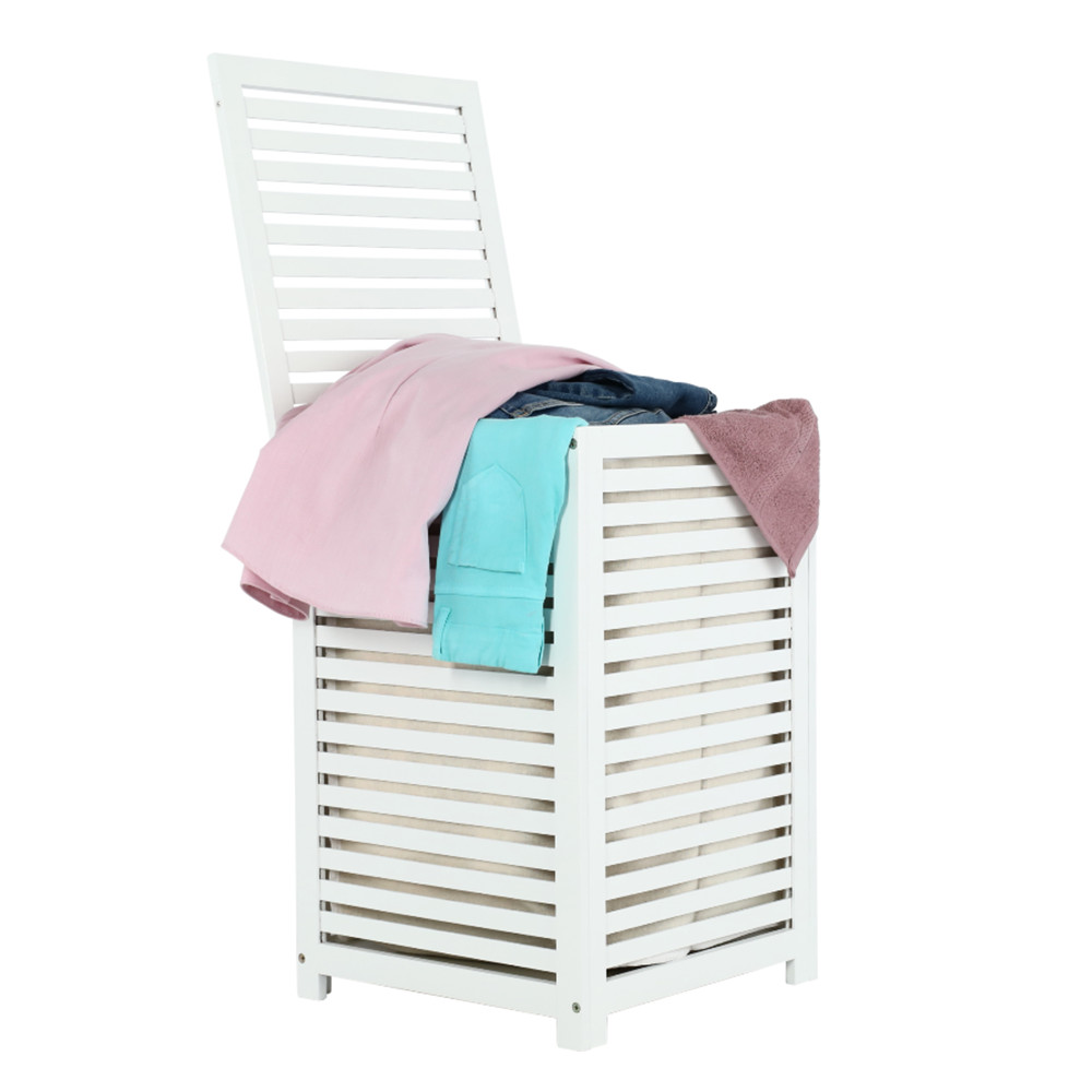 Szennyestartó kosár, lakkozott, banbusz/féher/bézs, BASKET (RP)