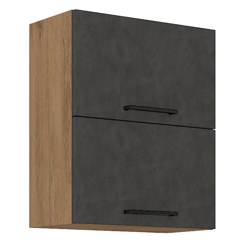 Felsőszekrény, tölgy lancelot/szürke matt, VEGA 60 GU-72 2F (RP)