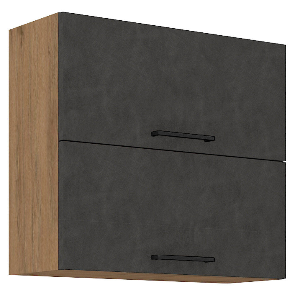 Felsőszekrény, tölgy lancelot/szürke matt, VEGA 80 GU-72 2F (RP)