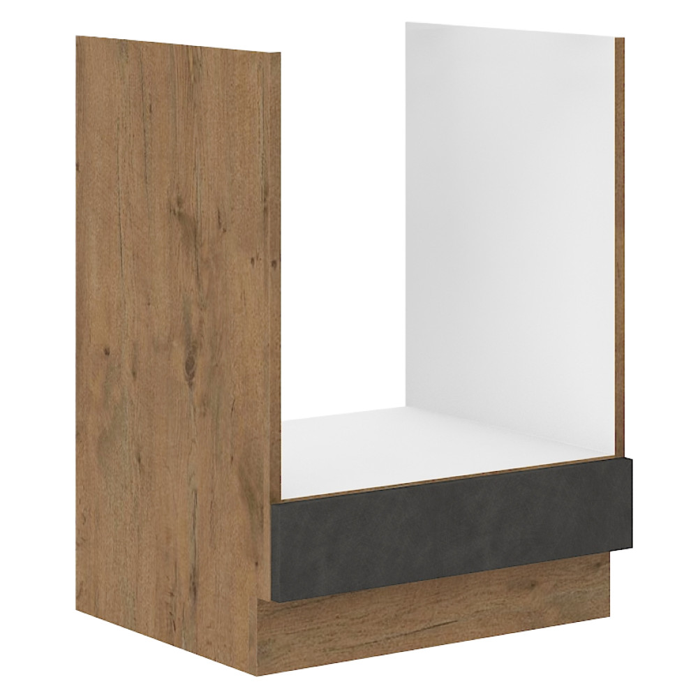 Alsószekrény, szürke matt/tölgy lancelot, VEGA 60 D GAZ BB (RP)