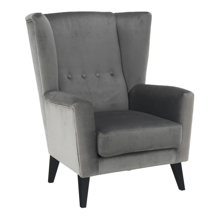 Fotel-füles, világosszürke/fekete, RODEZA (RP)