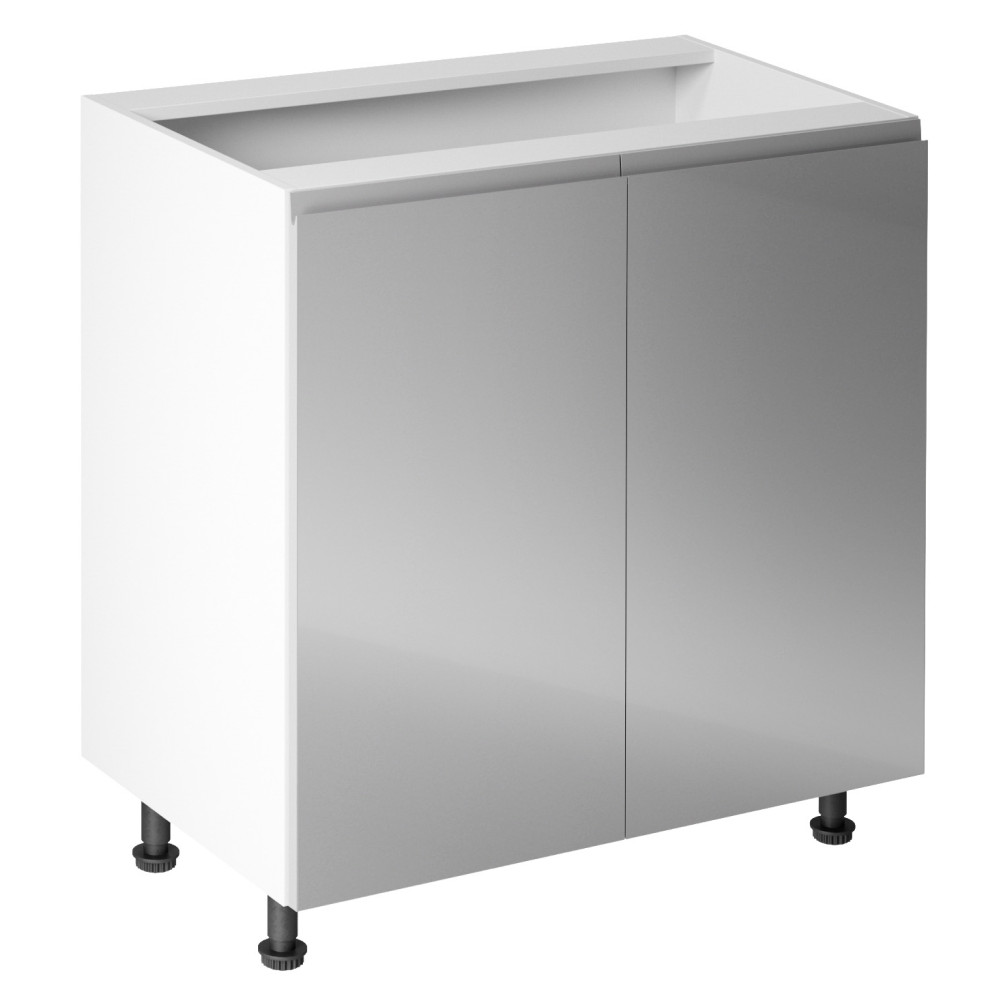 Alsószekrény, fehér/szürke extra magasfényű, AURORA D80 (RP)