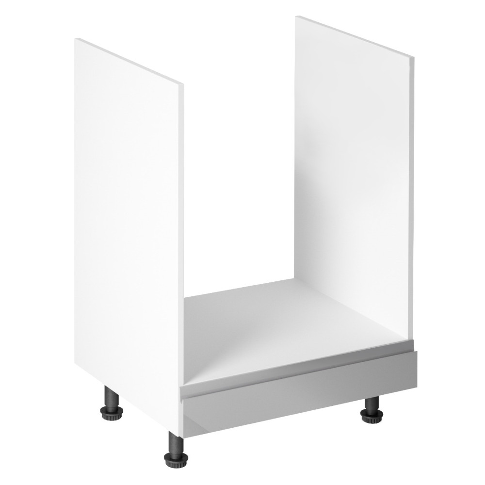 Szekrény a beépíthető készülékekhez, fehér/szürke extra magasfényű, AURORA D60ZK (RP)