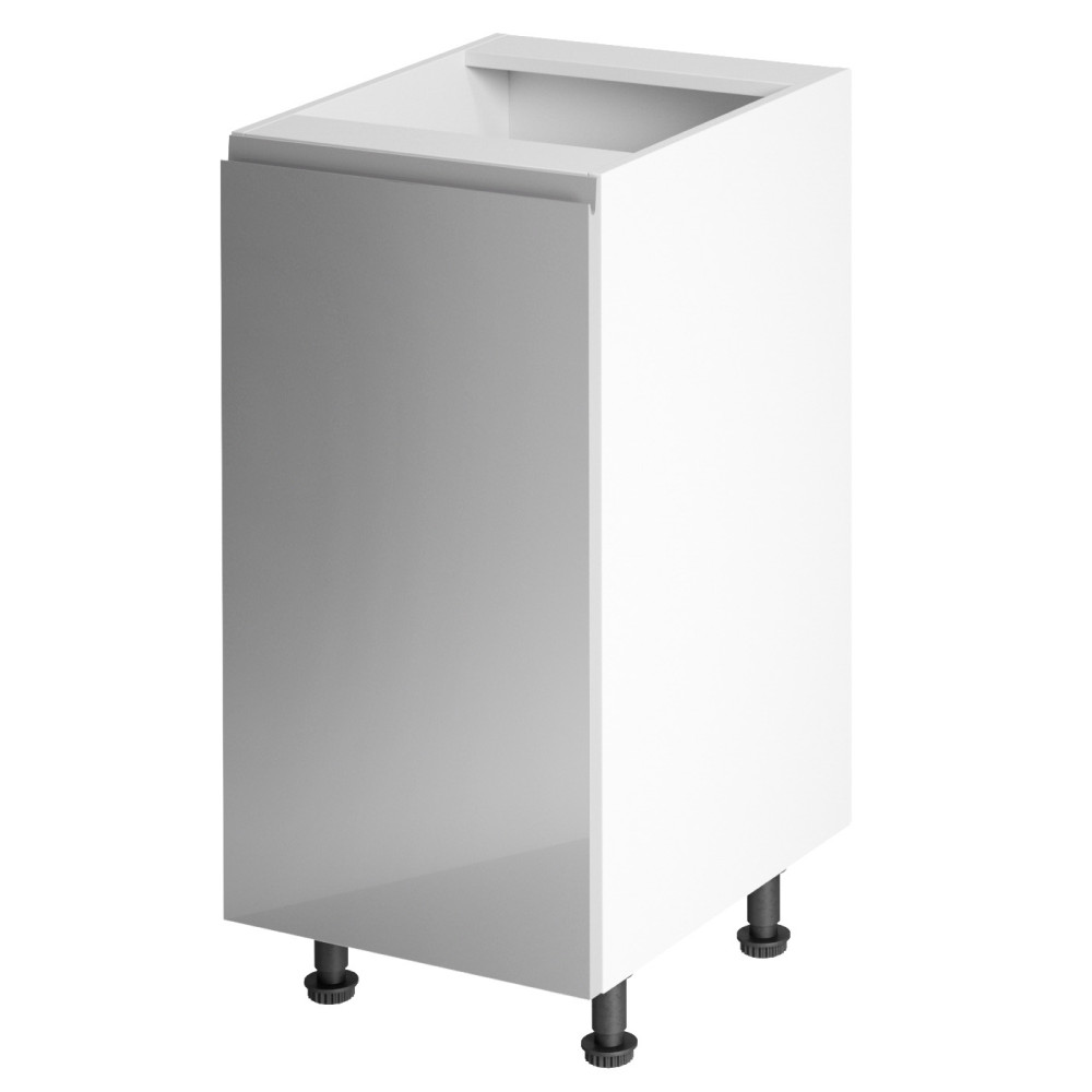 Alsószekrény, fehér/szürke extra magasfényű, balos, AURORA D40 (RP)