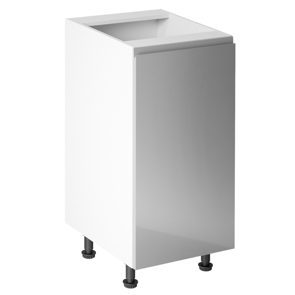 Alsószekrény, fehér/szürke extra magasfényű, jobbos, AURORA D40 (RP)