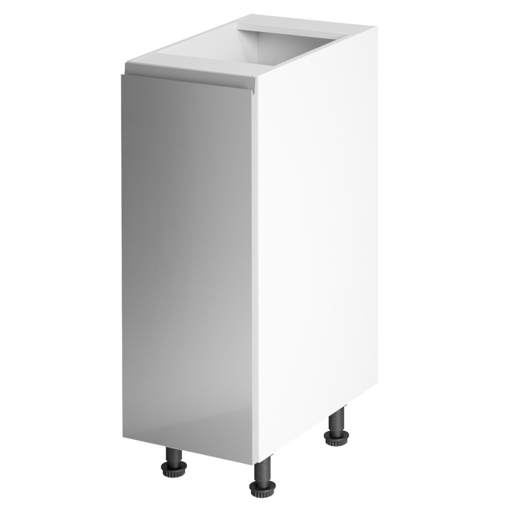 Alsószekrény, fehér/szürke extra magasfényű, balos, AURORA D30 (RP)