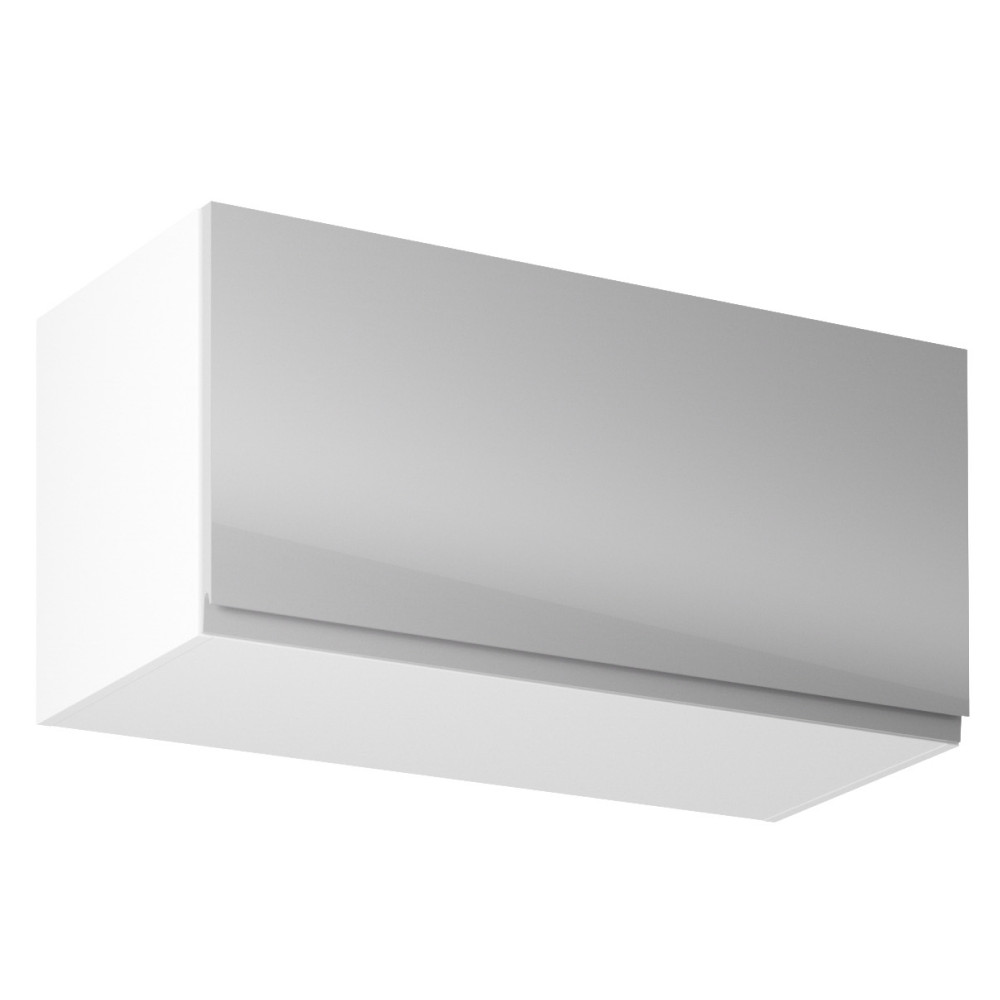 Felsőszekrény, fehér/szürke extra magasfényű, AURORA G80K (RP)